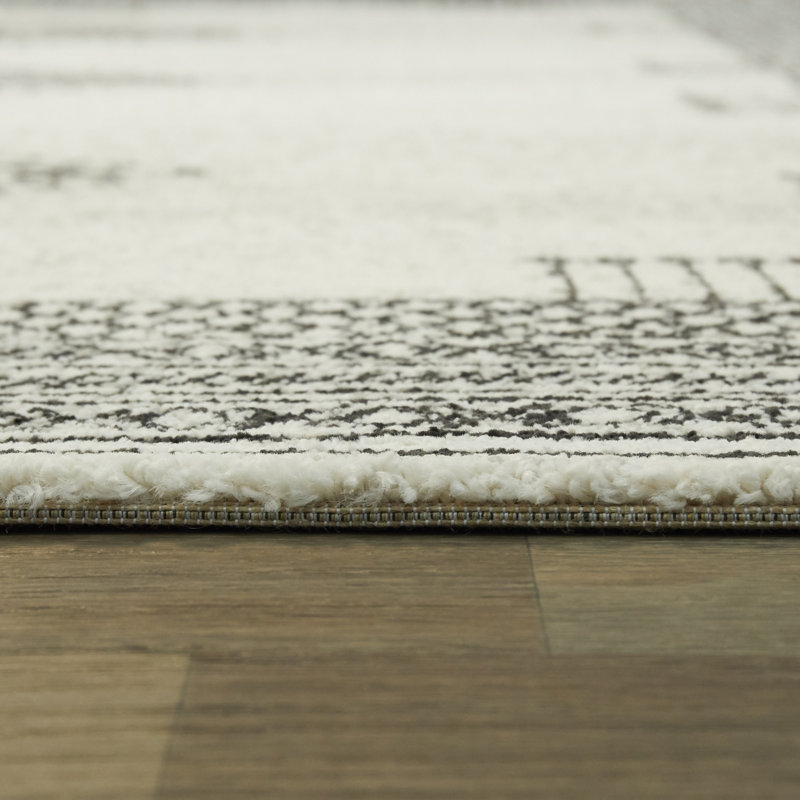 Latitude Run® Alexssa Oriental Off White/Black Area Rug & Reviews Wayfair